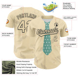 Custom Cream Black 3D Pattern Design Father's Day Tie Authentic Baseball Jersey