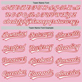 Custom Light Pink White-Red 3D Pattern Design Mother's Day Family Love Authentic Baseball Jersey