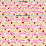 Custom Cream White-Pink 3D Pattern Design Mother's Day Love Authentic Baseball Jersey