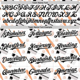 Custom White Black Comic Doodle Ballgame 3D Pattern Design Authentic Baseball Jersey