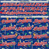 Custom Royal Red-White Comic Doodle Ballgame 3D Pattern Design Authentic Baseball Jersey