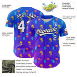 Custom Purple White-Black 3D Hawaii Tropical Palm Tree Authentic Baseball Jersey
