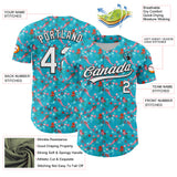 Custom Lakes Blue White-Black 3D Hawaii Ocean Creature Authentic Baseball Jersey
