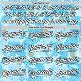 Custom Ice Blue White-Black 3D Hawaii Tropical Palm Leaves And Fruit Pineapple Authentic Baseball Jersey
