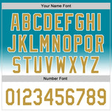 Custom Teal Old Gold-White 3D Pattern Design Gradient Mother's Day Authentic Baseball Jersey