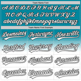 Custom Teal White-Black 3D Pattern Design Gradient Mother's Day Flower Authentic Baseball Jersey