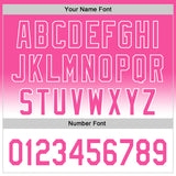 Custom Pink White 3D Pattern Design Gradient Mother's Day Family Love Authentic Baseball Jersey