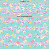Custom Ice Blue Light Purple-White 3D Pattern Design Foodie Fast Food Burger Fries Pizza Authentic Baseball Jersey