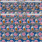 Custom US Navy Blue Black-White 3D Pattern Design Foodie Food Dessert Milkshake Donut Authentic Baseball Jersey