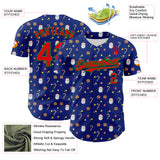 Custom Royal Fire Red-Grass Green 3D Pattern Design Christmas Foodie Food Snack Chocolate Cookie Candy Cane Authentic Baseball Jersey