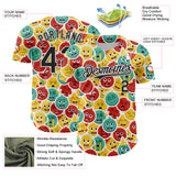 Custom White Black 3D Pattern Design Funny Cartoon Emoji Face Authentic Baseball Jersey