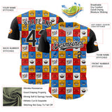 Custom White Black 3D Pattern Design Funny Cartoon Emoji Smile Face Authentic Baseball Jersey