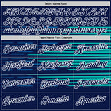 Custom Navy Blue-Aqua 3D Esports Performance T-Shirt