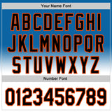 Custom Blue Black-Orange 3D Pattern Design Father's Day Fade Authentic Baseball Jersey