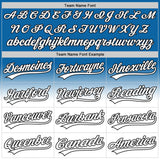 Custom Blue White-Black 3D Pattern Design Father's Day Family Love Fade Authentic Baseball Jersey