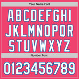 Custom Neon Pink White-Blue 3D Pattern Design Father's Day Family Love Authentic Baseball Jersey