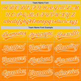 Custom Yellow Bay Orange-White 3D Pattern Design Father's Day Family Love Fade Authentic Baseball Jersey