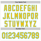 Custom White Yellow-Sky Blue 3D Pattern Design Father's Day Family Love Authentic Baseball Jersey