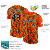 Custom Orange Black-Gold 3D Esports Performance T-Shirt