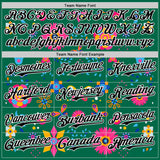 Custom Kelly Green Black-White 3D Mexican Festival Flower Cinco de Mayo Authentic Baseball Jersey