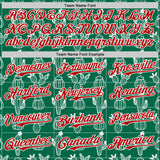 Custom Kelly Green Red-White 3D Mexican Cactus Authentic Baseball Jersey