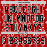 Custom Red Black-White 3D Mexican Cactus Authentic Baseball Jersey