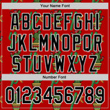 Custom Red Black-White 3D Mexican Cactus Authentic Baseball Jersey