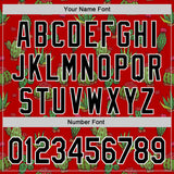 Custom Red Black-White 3D Mexican Cactus Authentic Baseball Jersey