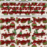Custom Cream Red-Black 3D Mexican Cactus Authentic Baseball Jersey