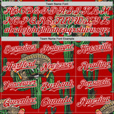 Custom Red White 3D Mexican Cactus Authentic Baseball Jersey