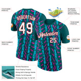 Custom Midnight Green Lakes Blue Deep Pink-Red 3D Esports Performance T-Shirt