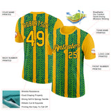 Custom Gold Aurora Green Midnight Green-Navy 3D Esports Performance T-Shirt