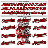 Custom White Red-Black 3D Skull Authentic Baseball Jersey
