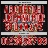 Custom Black Red-White 3D Apache Skull Authentic Baseball Jersey