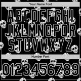 Custom Black White 3D Skull Authentic Baseball Jersey