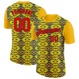 Custom Gold Fire Red US Navy Blue Aurora Green-Black 3D Esports Performance T-Shirt