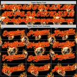 Custom Black Fire Red-Gold 3D Flame? Skull Authentic Baseball Jersey