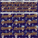 Custom Blue Dark Purple-Gold 3D Apache Skull Authentic Baseball Jersey