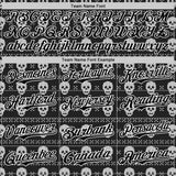 Custom Black White 3D Gothic Skull Authentic Baseball Jersey