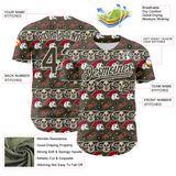 Custom Olive White 3D Punk Rock Skull Authentic Baseball Jersey