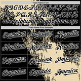 Custom Cream Black-White 3D Pattern Design Abstract Brush Stroke Authentic Baseball Jersey