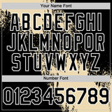 Custom Cream Black-White 3D Pattern Design Abstract Brush Stroke Authentic Baseball Jersey
