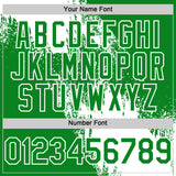 Custom White Grass Green 3D Pattern Design Abstract Brush Stroke Authentic Baseball Jersey
