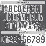 Custom White Steel Gray 3D Pattern Design Abstract Brush Stroke Authentic Baseball Jersey