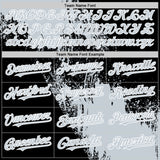 Custom Silver Black-White 3D Pattern Design Abstract Brush Stroke Authentic Baseball Jersey