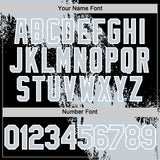 Custom Silver Black-White 3D Pattern Design Abstract Brush Stroke Authentic Baseball Jersey