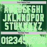 Custom Pea Green Green-White 3D Pattern Design Abstract Brush Stroke Authentic Baseball Jersey