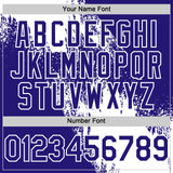 Custom White Dark Purple 3D Pattern Design Abstract Brush Stroke Authentic Baseball Jersey