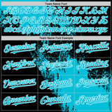 Custom Lakes Blue Black-White 3D Pattern Design Abstract Brush Stroke Authentic Baseball Jersey