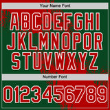 Custom Red Green-White 3D Pattern Design Abstract Brush Stroke Authentic Baseball Jersey